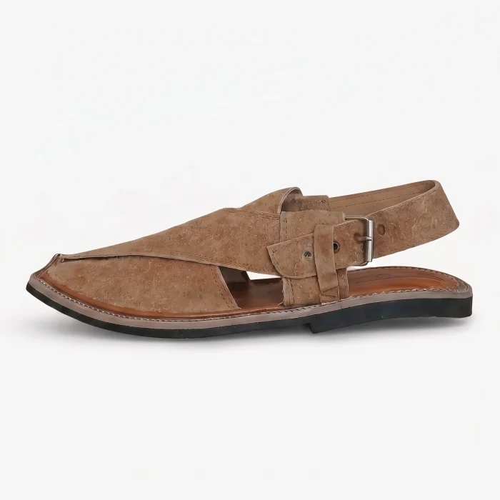 Peshawari Shoes Suede Camel Brown