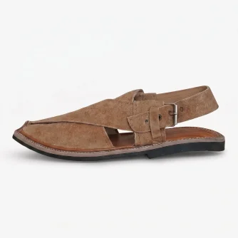 Peshawari Shoes Suede Camel Brown
